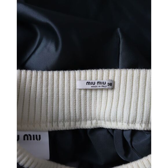 Miu Miu Full Mini Skirt in Green Polyamide